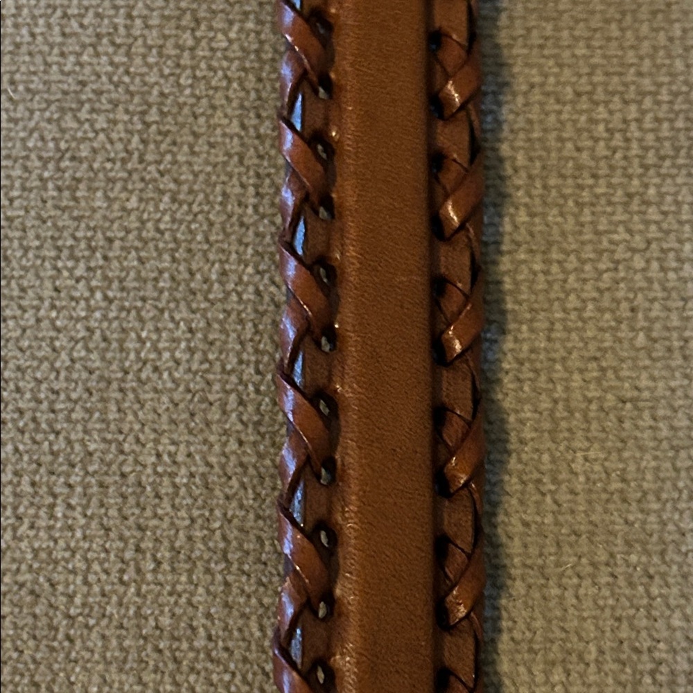 Justin Tan Leather Belt with Ornate Silver Buckle like new size 28 - Picture 5 of 7
